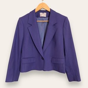 Pendleton Vintage Blazer Purple‎ Women Suit Jacket Wool Professional Petite 10